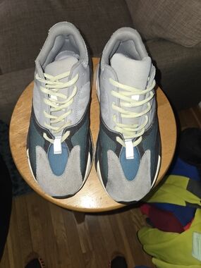 Yeezy Multicolor Athletic Sneakers - Gray, Teal, Black